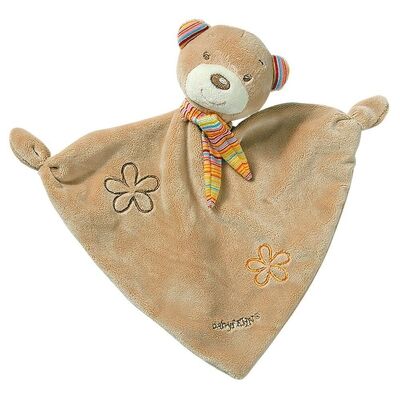 Teddy cuddle blanket – cuddle blanket with animal head to grasp, feel, cuddle and love