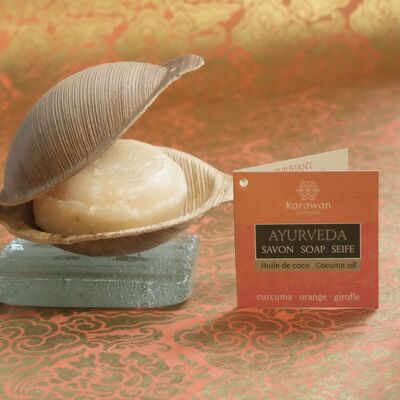 JABÓN SÓLIDO AYURVÉDICO - CÚRCUMA - FORMATO GRANDE - 100G - VENDIDO POR 10