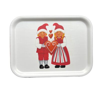 Christmas tray Santa couple