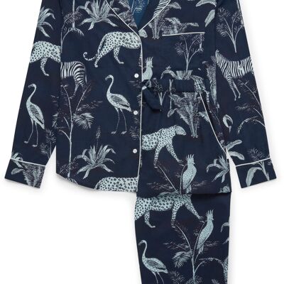 Set pigiama da donna in cotone biologico - Navy Botanical Jungle