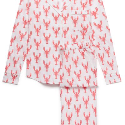 Conjunto de pantalón de pijama de algodón orgánico para mujer - Red Lobster