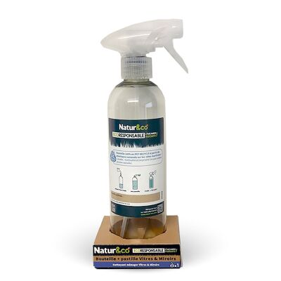 Bottle + household cleaner tablet for Windows and Mirrors