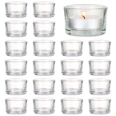 24 Clear Glass Tea Light Candle Holders