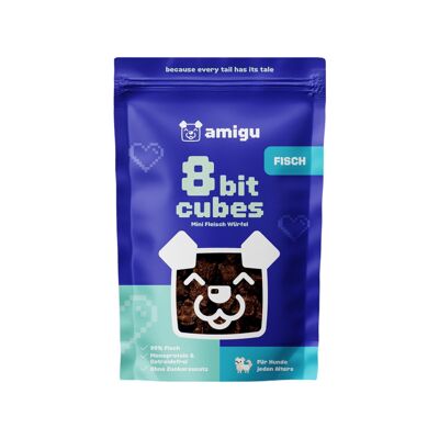 Small cubes of meat 99% fish | Dog snack | 100 g