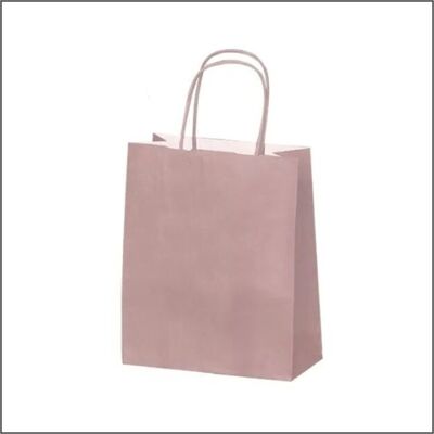 Bolsa de papel - rosa viejo mediano - 100 piezas - 31x25x11cm