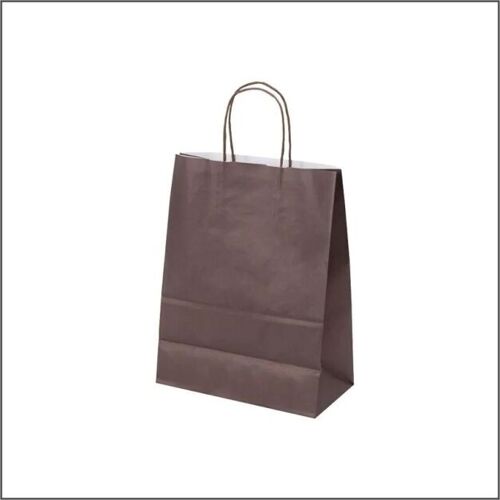 Paper bag - chocolate brown - mini - 100 pieces - 22x18x8cm