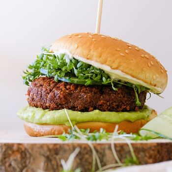 Burgers végétaliens | Substitut de viande de GREENFORCE 75g | poudre de burger à base de pois à base de plantes | Sans gluten, riche en protéines et végétalien à base de pois 3
