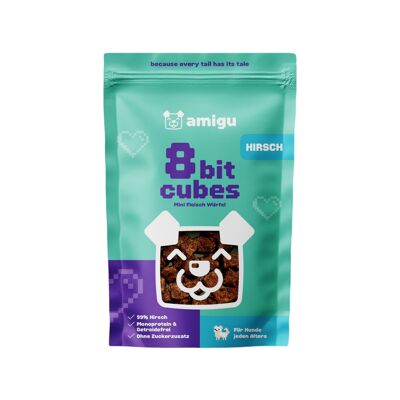 Small meat cubes 99% deer | Dog snack | 100 g