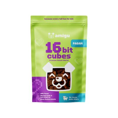 Crispy meat cubes 99%
  Pheasant | Dog snack | 100 g