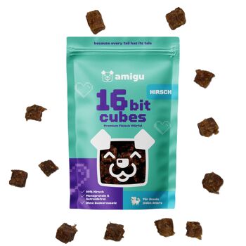 Gros cubes de viande 99%
  cerf | Collation pour chien | 100g 2