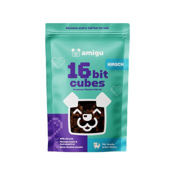 Cubes de viande croustillants 99%
  cerf | Collation pour chien | 100g 1