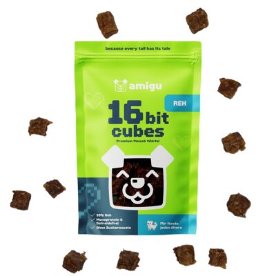 Cubi di carne grandi 99%
  cervo | Snack per cani | 100 grammi