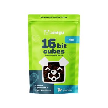 Cubes de viande croustillants 99%
  cerf | Collation pour chien | 100g