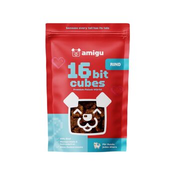 Gros cubes de viande 99% bœuf | Collation pour chien | 100g 1