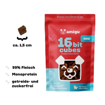 Gros cubes de viande 99% bœuf | Collation pour chien | 100g 4