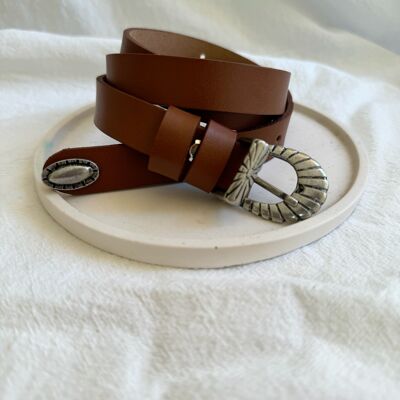 Brown Belt Women, Thin Leather Belt, Waist  Belt, Gift for Her, Made From Real Genuine Leather, Made in Greece - Le Cadeau