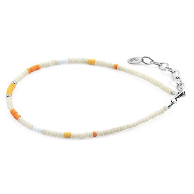 Off White - Yellow Layla Silver and Miyoko Glass Bracelet