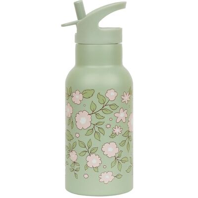 Green flowers insulated bottle