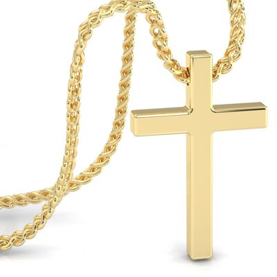 Leather necklace "Lord" - gold - N024