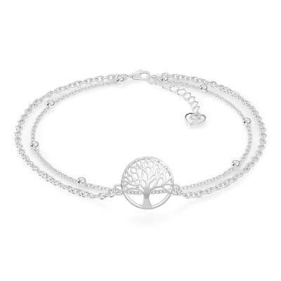 Cavigliera con segno dell'infinito "Life" - argento - S022