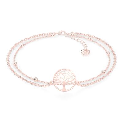 Bracelet de cheville signe infini "Life" - or rose - S024