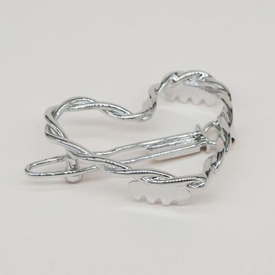 Twisted heart barrette - Little Valentine silver (3.5 cm)