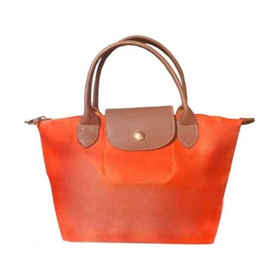 Orange foldable nylon bag