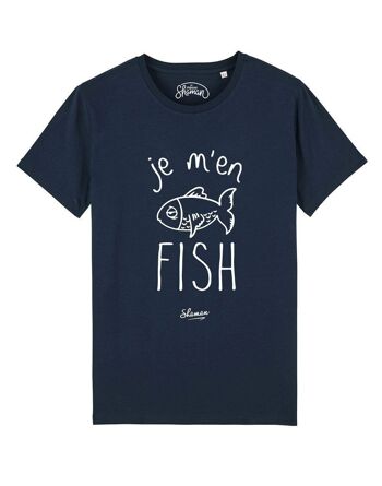 JE M'EN FISH - Tee-shirt bleu marine