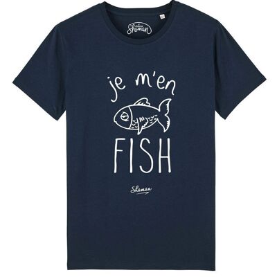 JE M'EN FISH - Tee-shirt bleu marine