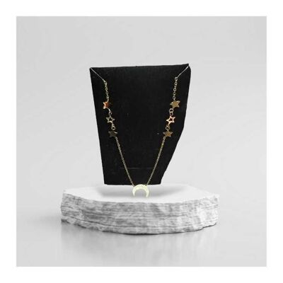 Goldene Halskette mit Mond- und Sternenanhänger