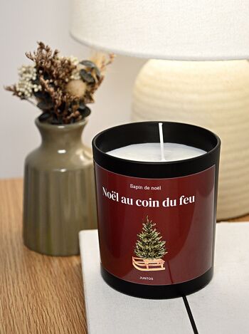 Bougie de Noël parfumée – Noël au coin du feu – Pot réutilisable 6