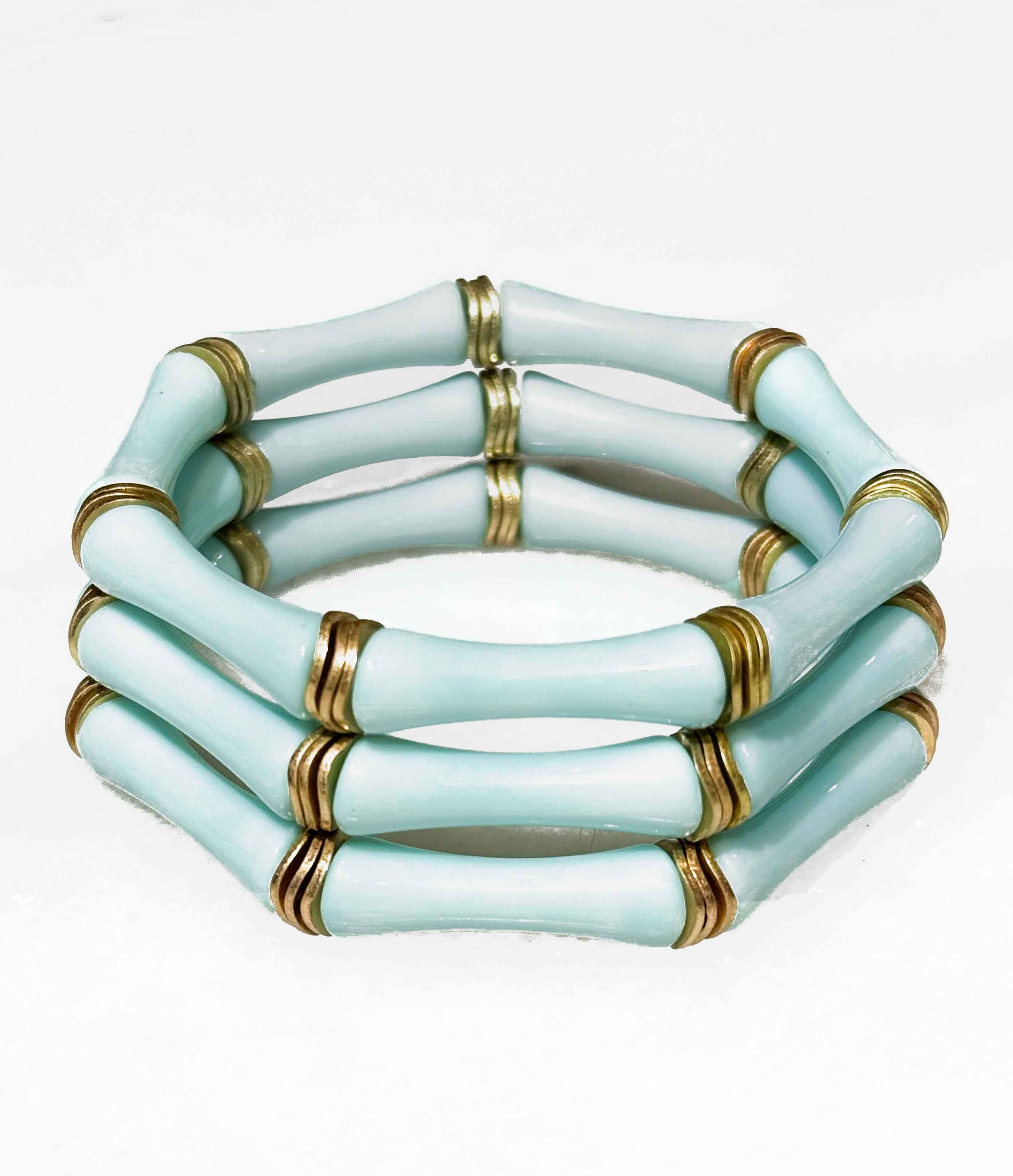 Bracciale in bambù acrilico su elastico