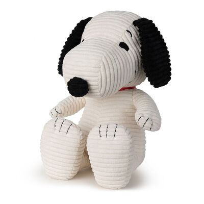 SNOOPY - Snoopy assis en velours côtelé crème en boîte cadeau - 27 cm - %