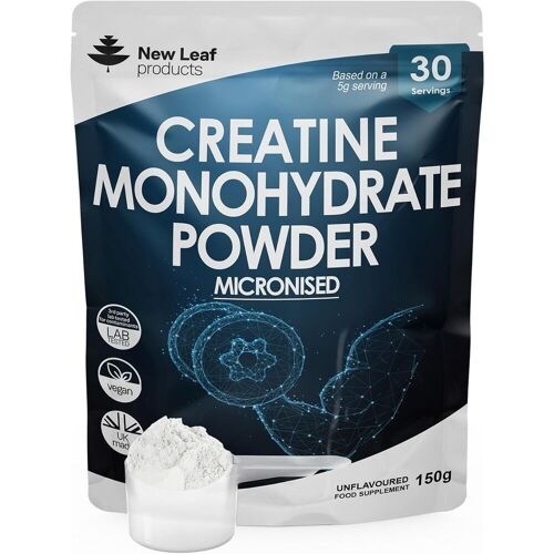 Creatine Monohydrate Powder 150g of Micronized Creatine for easy mixing - increased physical performance, pre/post workout gym supplements