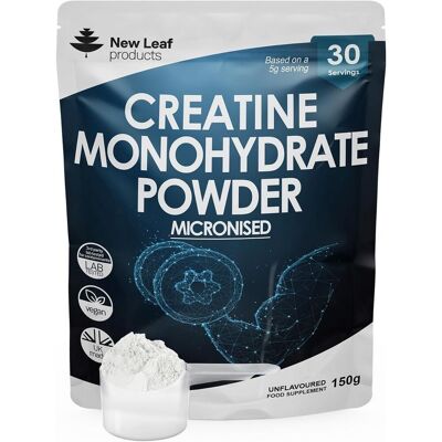 Poudre de monohydrate de créatine 150 g de créatine micronisée pour un mélange facile – performance physique accrue, suppléments de gym avant/après l'entraînement
