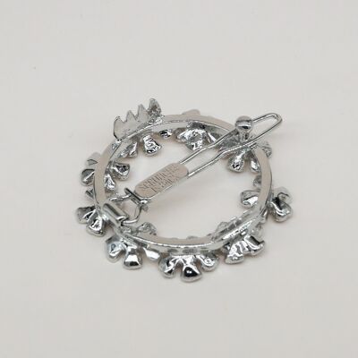 Round flower barrette - Little Olivia silver (3.5 cm)