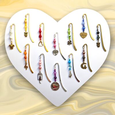 12 bookmarks "Metal pendant MIX"