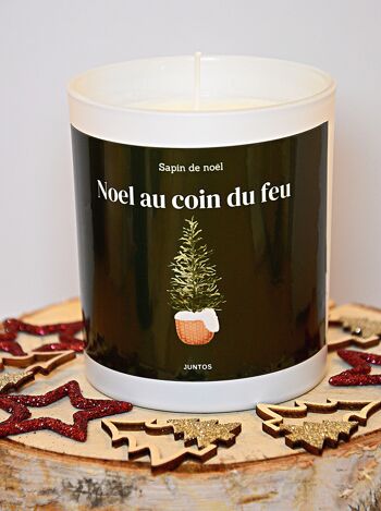 Bougie de Noël parfumée – Noël au coin du feu – Pot réutilisable 1
