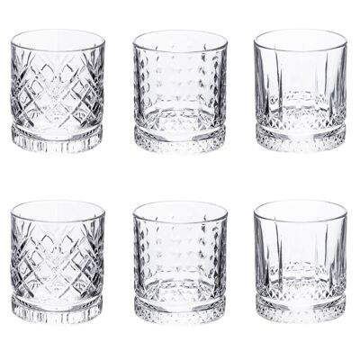 Set of 6 transparent water glasses 400 ml, Classic