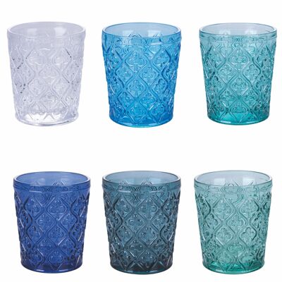 Set of 6 water glasses 325 ml glass, Marrakech Ocean