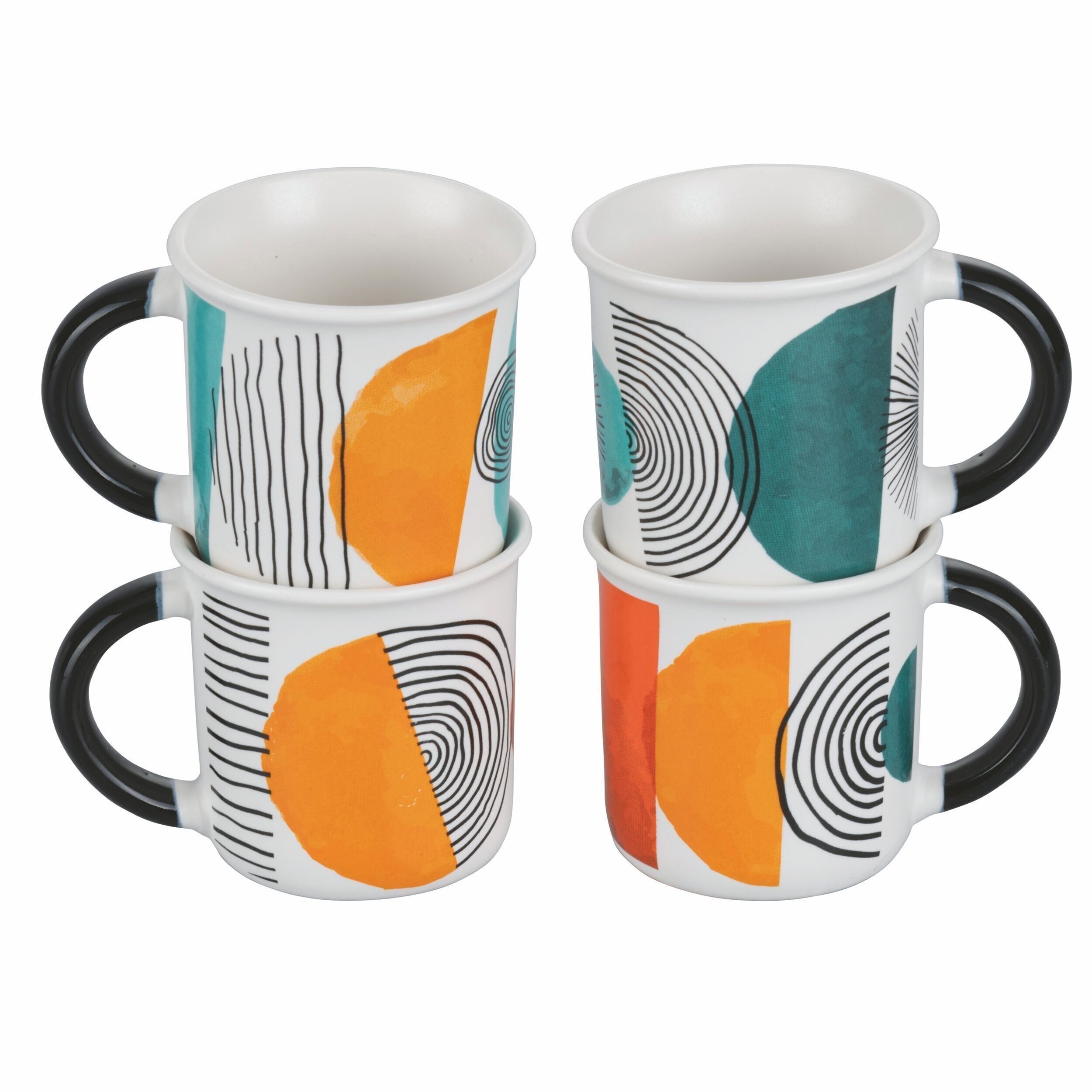 Set mit 4 Kaffeetassen aus Porzellan 100 ml, Lido von Venedig