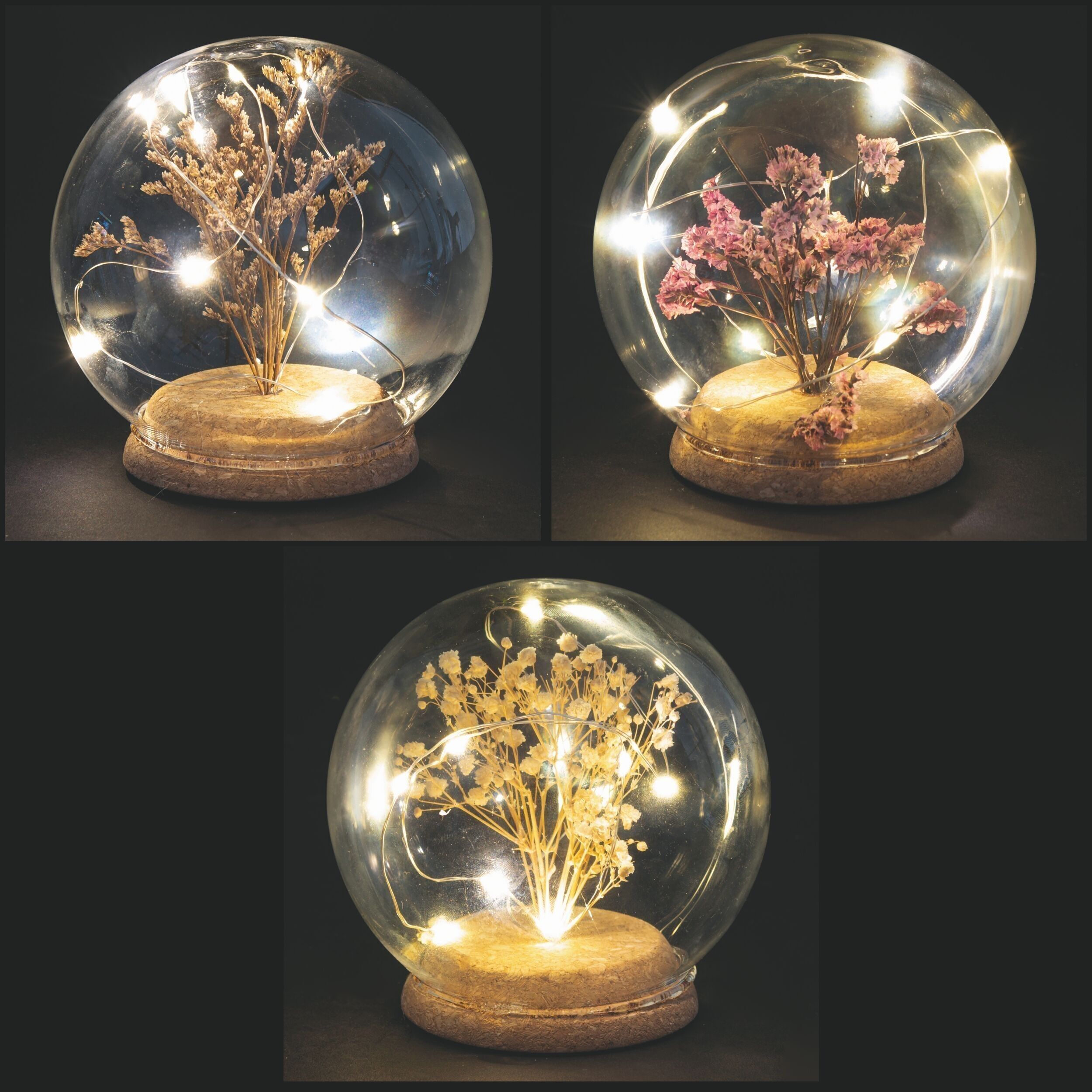 LED-Weihnachtskugelaufsatz Ø 12 cm aus Glas, Weihnachten