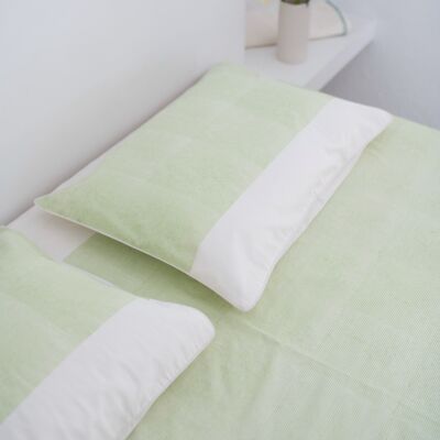 Dohar Shadow Green bed sheet - 240 x 260