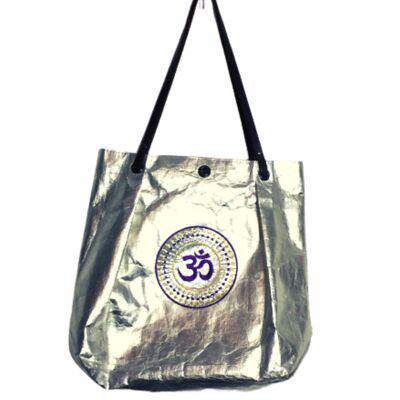 Shoulder bag silver metallic crown chakra stick deluxe