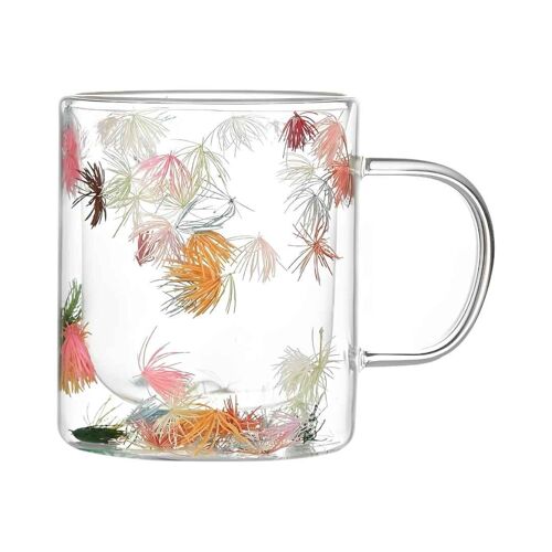 Achat Tasse Cylindrique avec Pétales de Fleurs et Anse 300ml Double Paroi  en gros