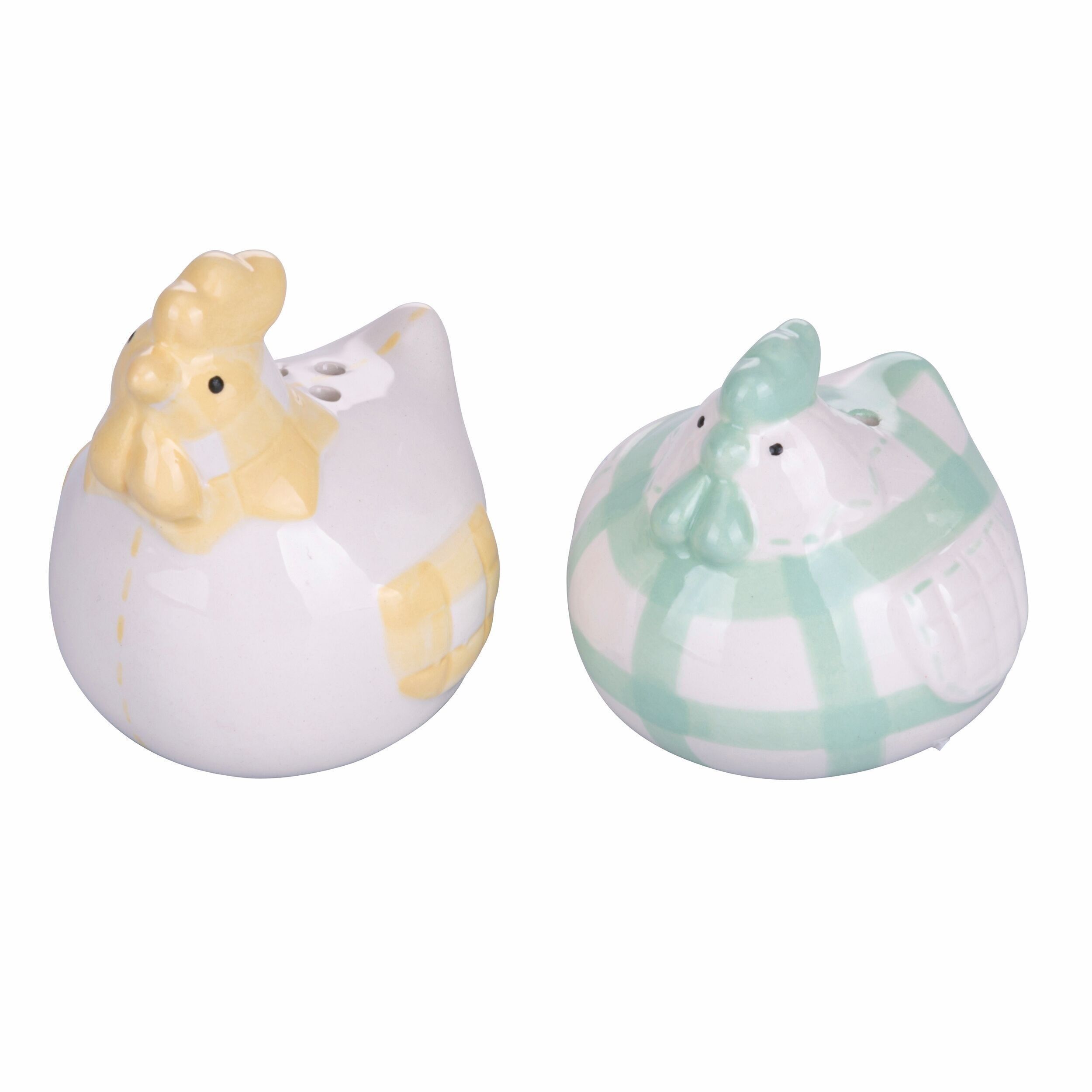 Salz- und Pfefferset aus Keramik, weiße Tiere