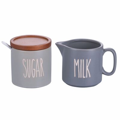 Stoneware sugar bowl and milk jug set, Urban Kitchen