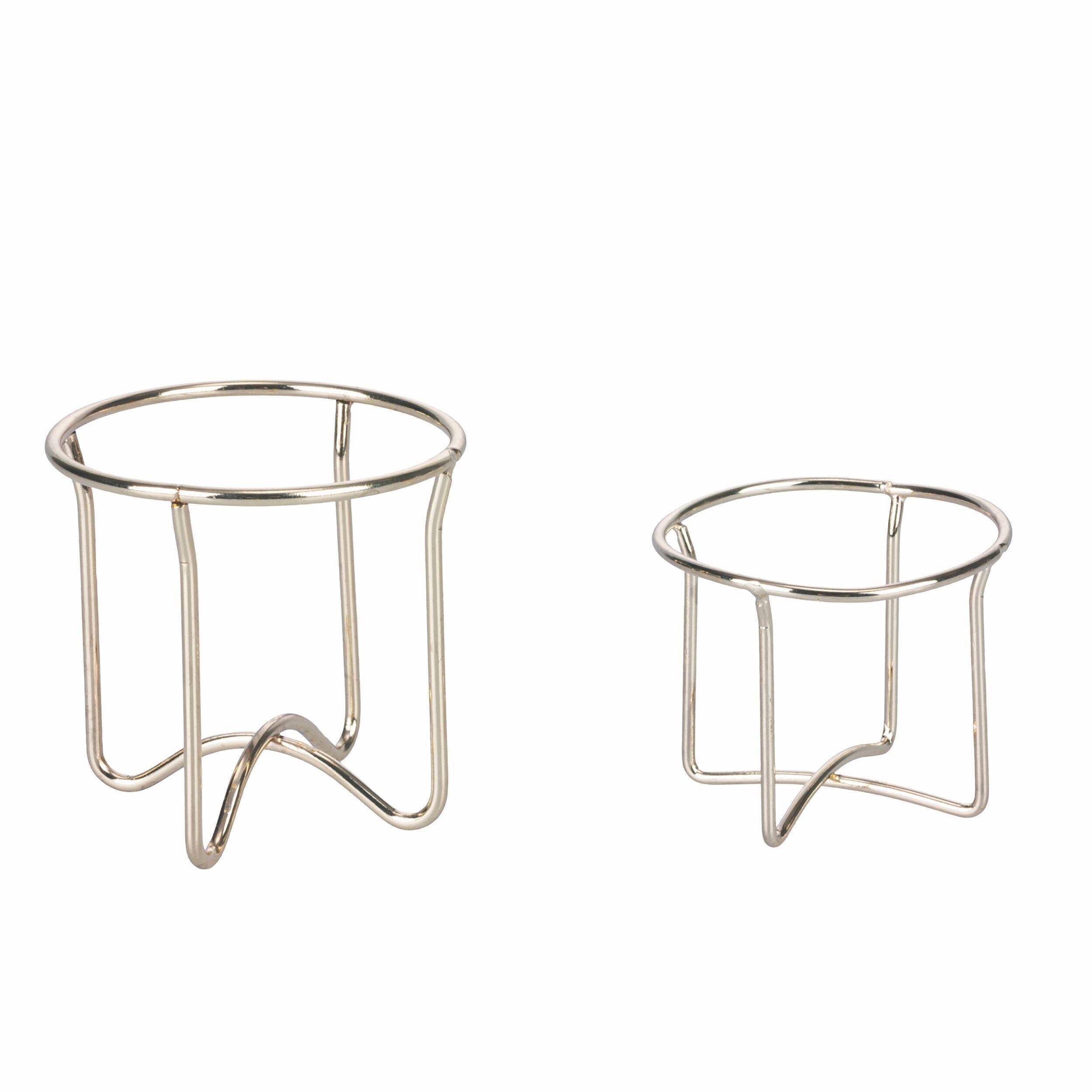 Set mit 2 goldenen Eierhaltern aus Metall, Gold