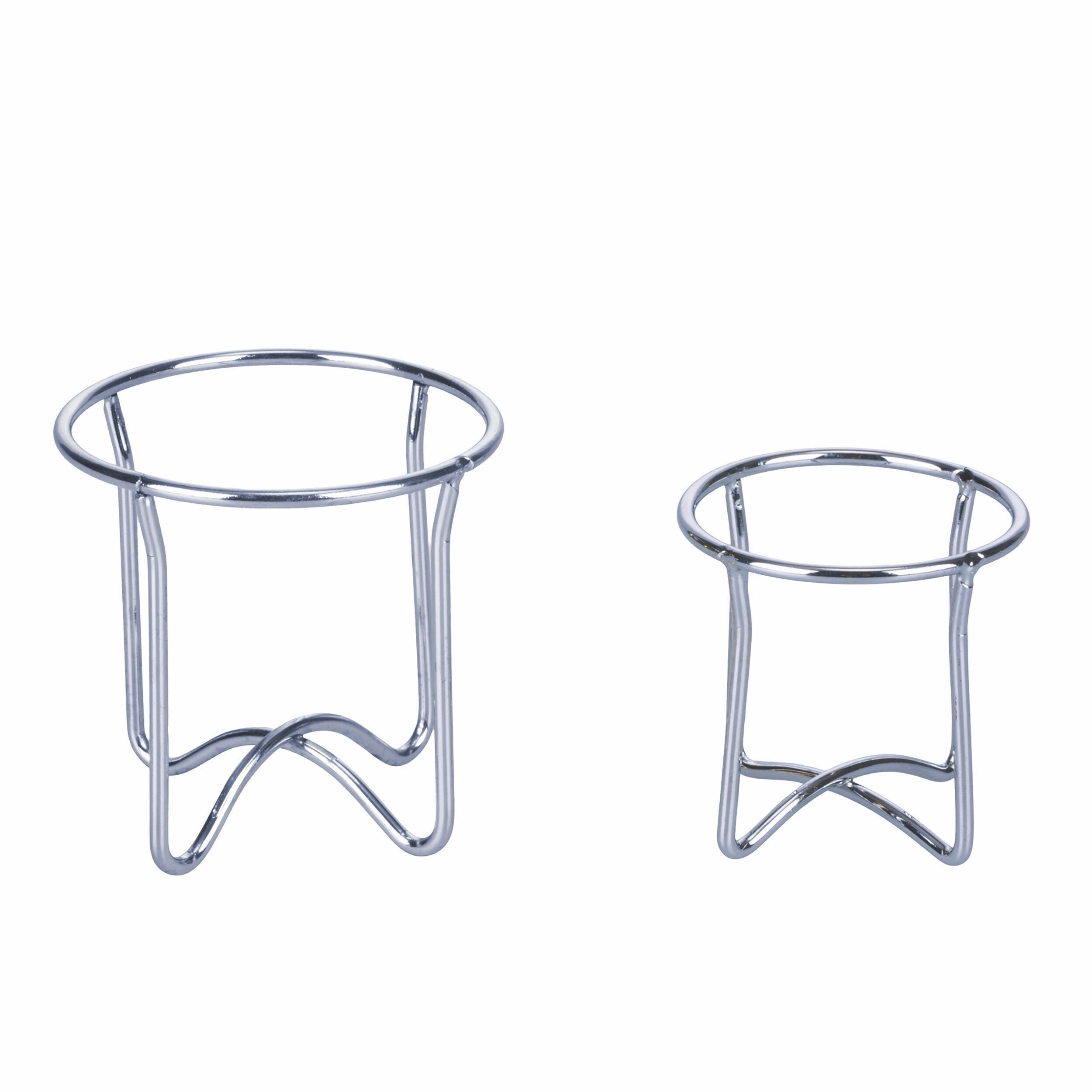 Set aus 2 Eierhaltern aus silbernem Metall, Gold