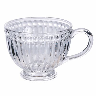 Jumbo glass mug 420 ml, embossed decorations, Imperial